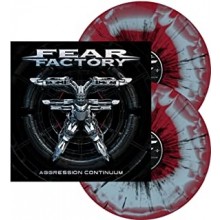 Fear Factory -  Aggression Continuum (Red & Blue Swirl w/ Black Splatter)